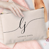 Monogram Moderne Minimalistische Kalligrafie Blush Etui