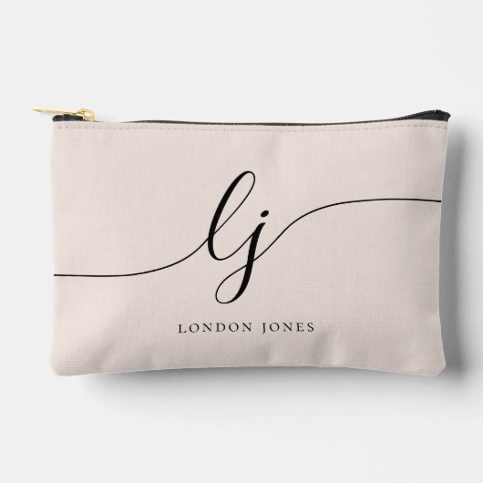 Monogram Moderne Minimalistische Kalligrafie Blush Etui (Voorkant)