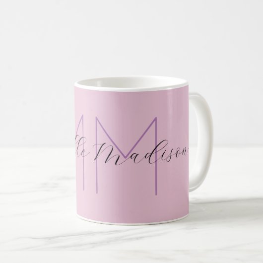 Monogram Moderne Minimalistische Naam Initiaal Han Koffiemok (Voorkant rechts)