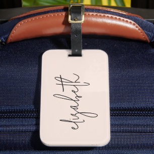 Monogram Moderne minimalistische stijlvolle blush Bagagelabel