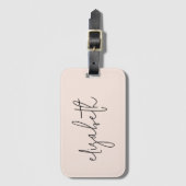 Monogram Moderne minimalistische stijlvolle blush  Bagagelabel (Voorkant (verticaal))