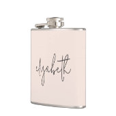 Monogram Moderne minimalistische stijlvolle blush Heupfles (Links)