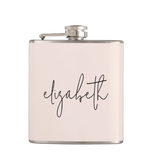 Monogram Moderne minimalistische stijlvolle blush Heupfles (Voorkant)