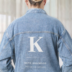 Monogram Moderne minimalistische stijlvolle grote  Denim Jacket