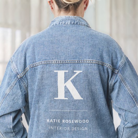 Monogram Moderne minimalistische stijlvolle grote  Denim Jacket