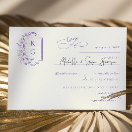 Monogram | Moderne Minimalistische Trouw-RSVP RSVP Kaartje