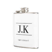 Monogram Moderne Minimalistische Vaderdag Aandenke Heupfles (Links)