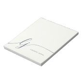 Monogram Moderne Minimalistische Vrouwelijke Ivoor Notitieblok (Linkerzijde)