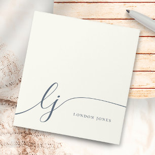 Monogram Moderne Minimalistische Vrouwelijke Ivoor Notitieblok