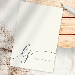 Monogram Moderne Minimalistische Vrouwelijke Ivoor Post-it® Notes