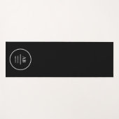 Monogram Moderne Minimalistische Zwarte Witte Eenv Yogamat (Voorkant (horizontaal))