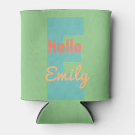 Monogram Moderne munt koraal roze perzik Blikjeskoeler