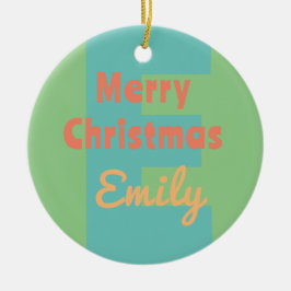 Monogram Moderne munt koraal roze perzik Keramisch Ornament