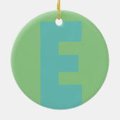 Monogram Moderne munt koraal roze perzik Keramisch Ornament (Achterkant)