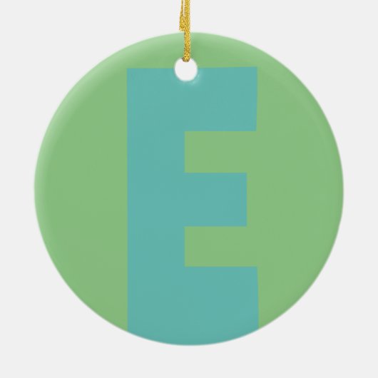 Monogram Moderne munt koraal roze perzik Keramisch Ornament (Achterkant)