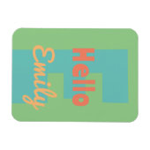 Monogram Moderne munt koraal roze perzik Magneet (Horizontaal)