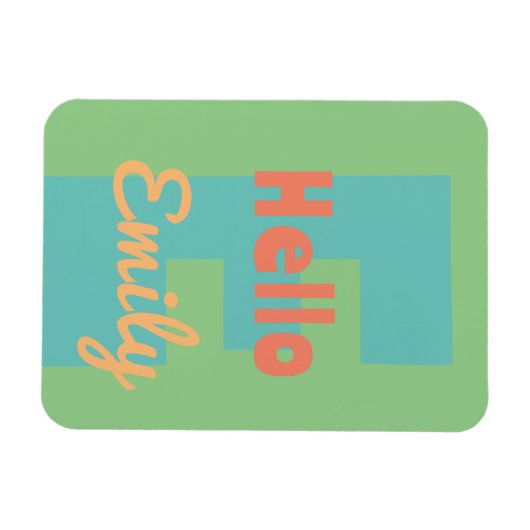 Monogram Moderne munt koraal roze perzik Magneet (Horizontaal)