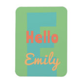 Monogram Moderne munt koraal roze perzik Magneet (Verticaal)