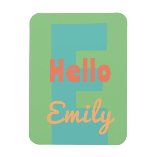 Monogram Moderne munt koraal roze perzik Magneet (Verticaal)