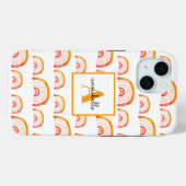 Monogram Moderne Oranje Waterverf Regenboog Case-Mate iPhone Case (Achterkant (horizontaal))