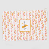 Monogram Moderne Oranje Waterverf Regenboog Golfhanddoek (Horizontaal)