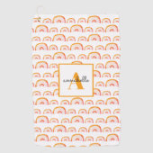 Monogram Moderne Oranje Waterverf Regenboog Golfhanddoek (Voorkant)