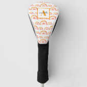 Monogram Moderne Oranje Waterverf Regenboog Golfheadcover (Voorkant)