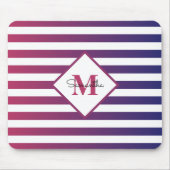 Monogram moderne Paarse Ombre Stripes Muismat (Voorkant)