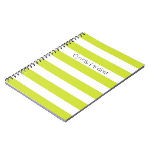 Monogram moderne paarse strepen notitieboek (Linkerzijde)