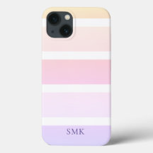 Monogram moderne pasteelregenboogstripes