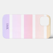 Monogram moderne pasteelregenboogstripes Case-Mate iPhone case (Achterkant (horizontaal))