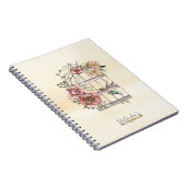 Monogram Moderne pastel kraft papier Waterverf kun Notitieboek (Rechterzijde)