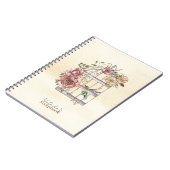 Monogram Moderne pastel kraft papier Waterverf kun Notitieboek (Linkerzijde)