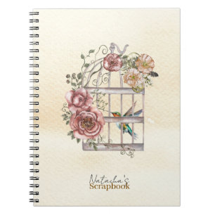 Monogram Moderne pastel kraft papier Waterverf kun Notitieboek