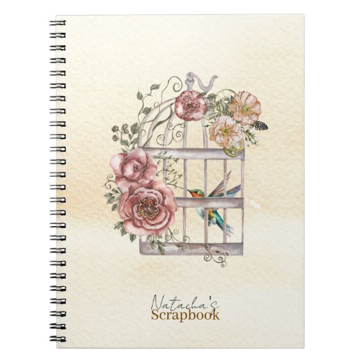 Monogram Moderne pastel kraft papier Waterverf kun Notitieboek (Voorkant)