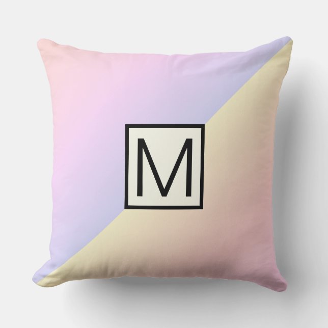 Monogram Moderne regenboogachtergrond #2 Kussen (Voorkant)