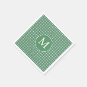 Monogram moderne retrowitte cirkelpatronen servet (Hoek)