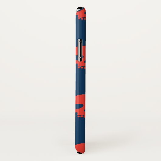 Monogram. Moderne rode en witte schedels. Case-Mate iPhone Case (Achterkant / rechts)