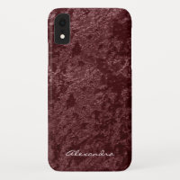 Monogram moderne rode fluweel faux stof