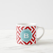 Monogram moderne rode griekse belangrijke geometri espresso kop (Rechts)