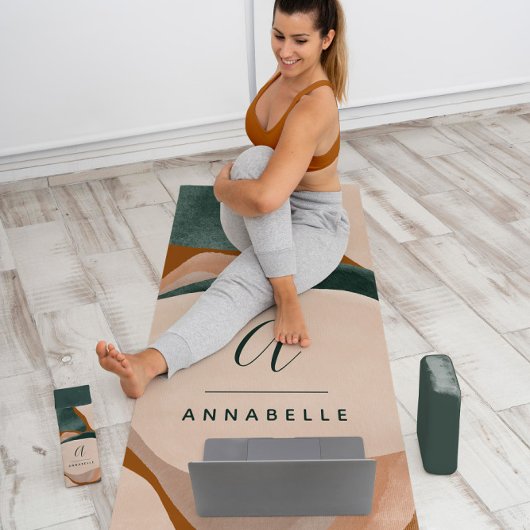 Monogram moderne roestgroene abstracte stijlvolle  yogamat