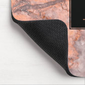 Monogram moderne roze en grijze marmeren textuur muismat (Hoek)