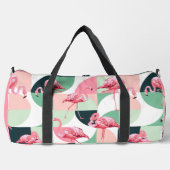 Monogram moderne roze flamingo geometrische meisje plunjezak (Voorkant)