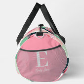 Monogram moderne roze flamingo geometrische meisje plunjezak (Rechts)