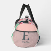 Monogram moderne roze flamingo geometrische meisje plunjezak (Rechts)