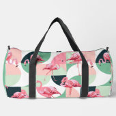 Monogram moderne roze flamingo geometrische meisje plunjezak (Voorkant)
