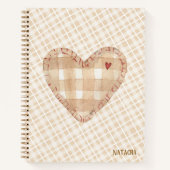 Monogram moderne rustieke tartan Keuken Bruin Notitieboek (Voorkant)