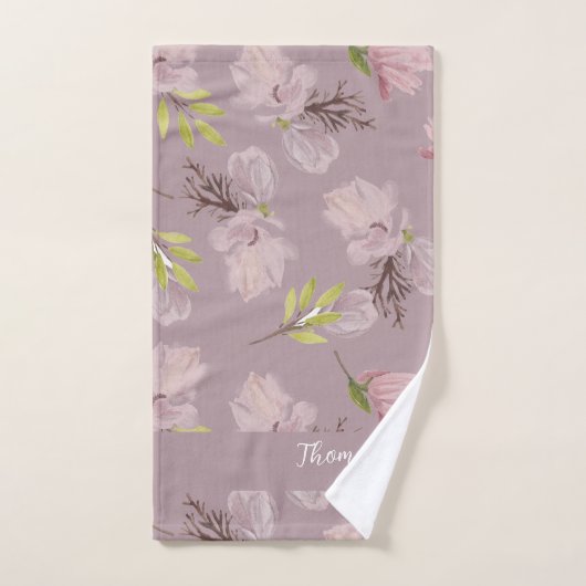 Monogram moderne rustige kleur van de passievruch bad handdoek (Handdoek)