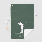 Monogram Moderne Sage Groene Club Naam Gepersonali Golfhanddoek (Insitu)