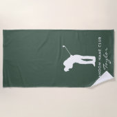 Monogram Moderne Sage Groene Club Naam Gepersonali Strandlaken (Voorkant)